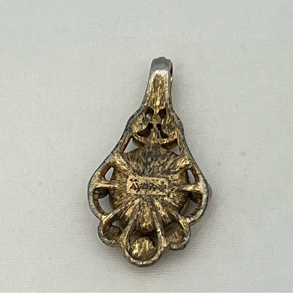 Vintage 1976 Avon Versailles Green Rhinestone Necklace Pendant - Picture 9 of 16